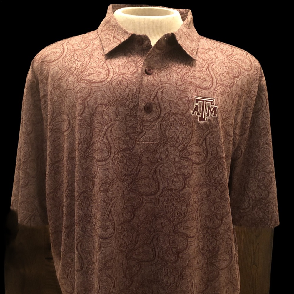 Cutter&Buck Paisley Maroon ATM Golf Polo Shirt